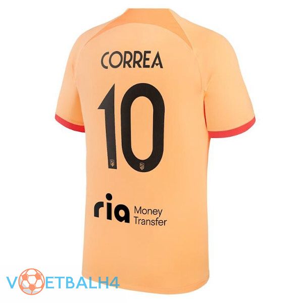 Atletico Madrid (CORREA 10) voetbal jerseys derde oranje 2022-2023