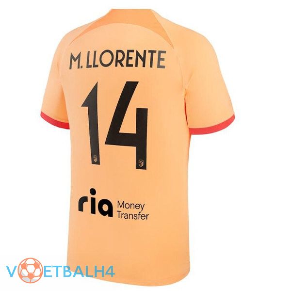 Atletico Madrid (M. LLORENTE 14) voetbal jerseys derde oranje 2022-2023