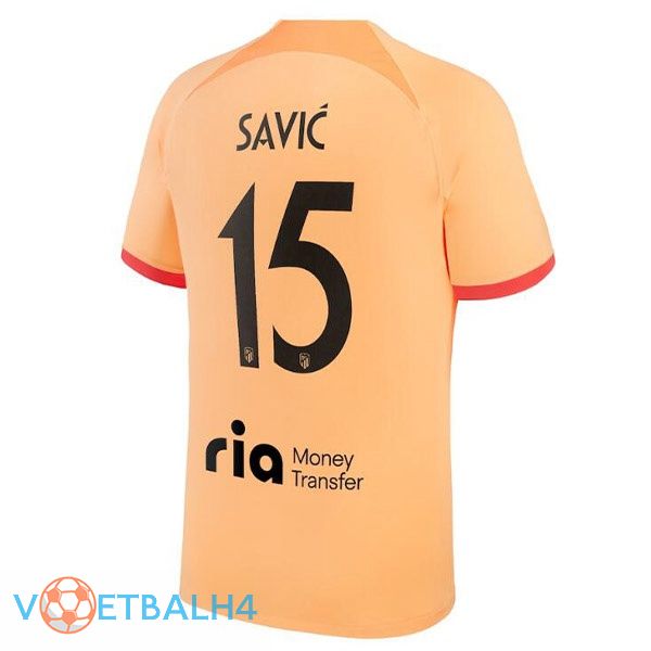 Atletico Madrid (SAVIC 15) voetbal jerseys derde oranje 2022-2023