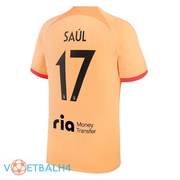 Atletico Madrid (SAÚL 17) voetbal jerseys derde oranje 2022-2023