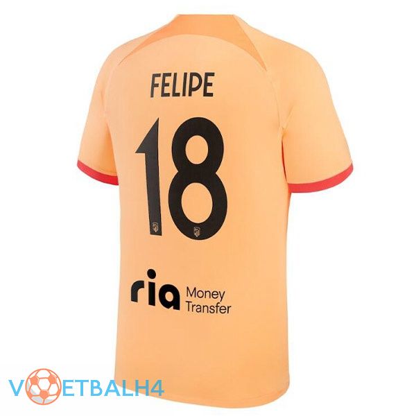 Atletico Madrid (FELIPE 18) voetbal jerseys derde oranje 2022-2023