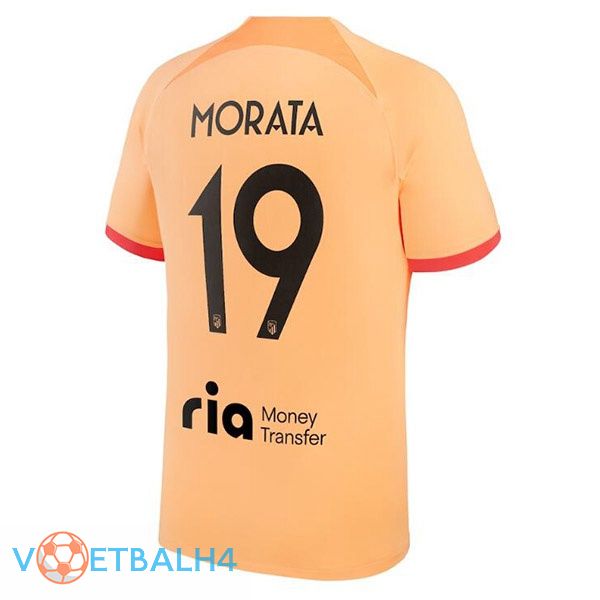 Atletico Madrid (MORATA 19) voetbal jerseys derde oranje 2022-2023