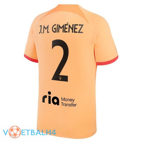 Atletico Madrid (J.M GIMÉNEZ 2) voetbal jerseys derde oranje 2022-2023