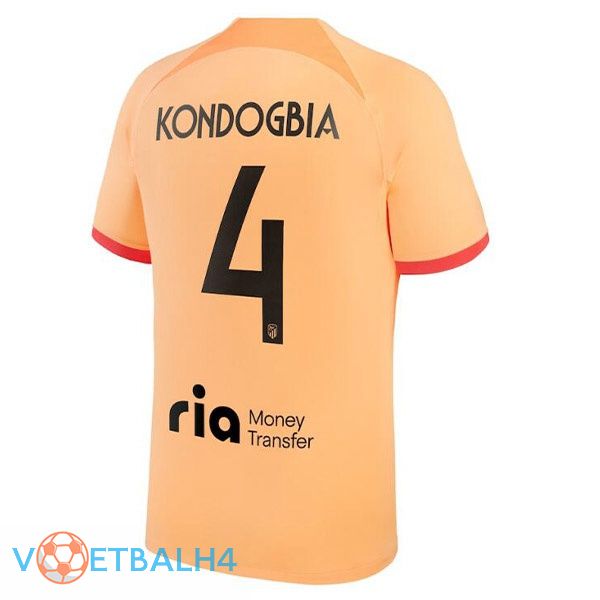 Atletico Madrid (KONDOGBIA 4) voetbal jerseys derde oranje 2022-2023