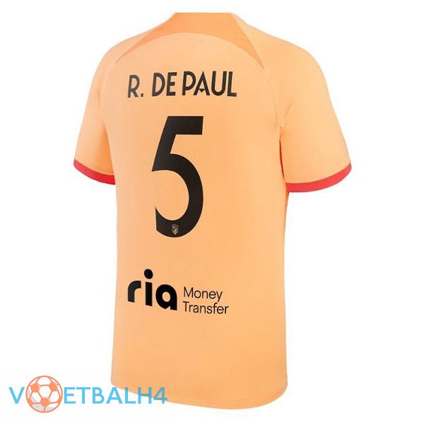 Atletico Madrid (R. De PAUL 5) voetbal jerseys derde oranje 2022-2023