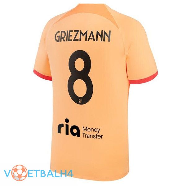 Atletico Madrid (GRIEZMANN 8) voetbal jerseys derde oranje 2022-2023