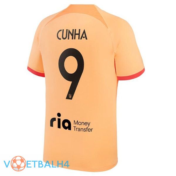 Atletico Madrid (CUNHA 9) voetbal jerseys derde oranje 2022-2023