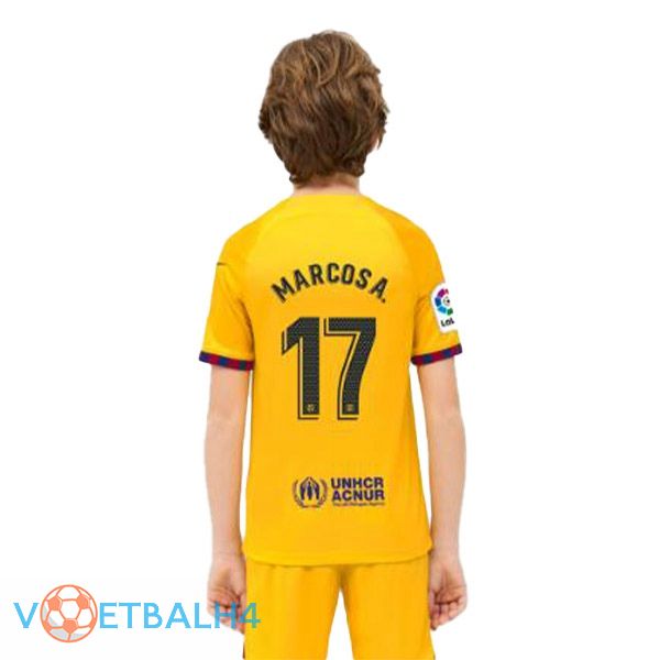 FC Barcelona (MARCOS A. 17) kinderen voetbal jersey vierde geel 2022/2023