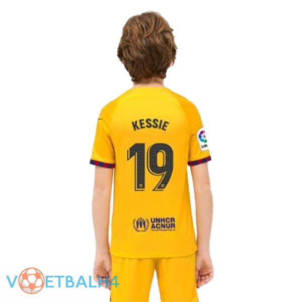 FC Barcelona (KESSIE 19) kinderen voetbal jersey vierde geel 2022/2023