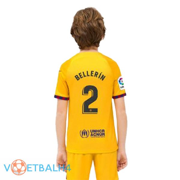 FC Barcelona (BELLERÍN 2) kinderen voetbal jersey vierde geel 2022/2023