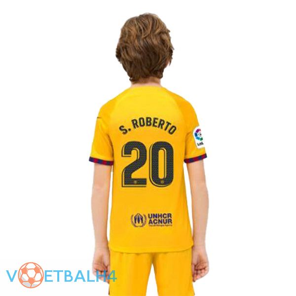 FC Barcelona (S. ROBERTO 20) kinderen voetbal jersey vierde geel 2022/2023