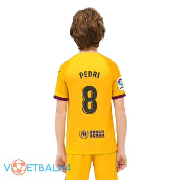 FC Barcelona (PEDRI 8) kinderen voetbal jersey vierde geel 2022/2023