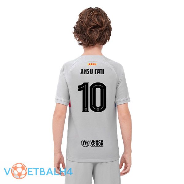 FC Barcelona (ANSU FATI 10) kinderen voetbal jerseys derde grijs 2022-2023