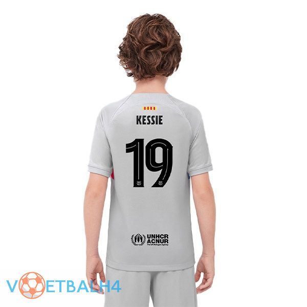 FC Barcelona (KESSIE 19) kinderen voetbal jerseys derde grijs 2022-2023