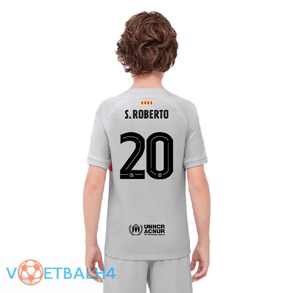 FC Barcelona (S. ROBERTO 20) kinderen voetbal jerseys derde grijs 2022-2023