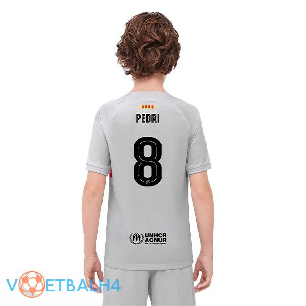 FC Barcelona (PEDRI 8) kinderen voetbal jerseys derde grijs 2022-2023