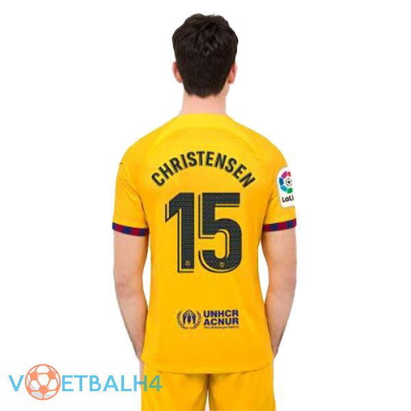 FC Barcelona (CHRISTENSEN 15) voetbal jersey vierde geel 2022/2023