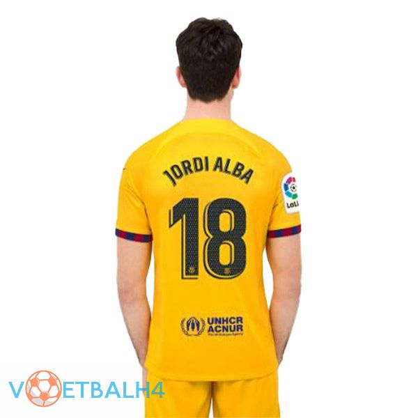 FC Barcelona (JORDI ALBA 18) voetbal jersey vierde geel 2022/2023