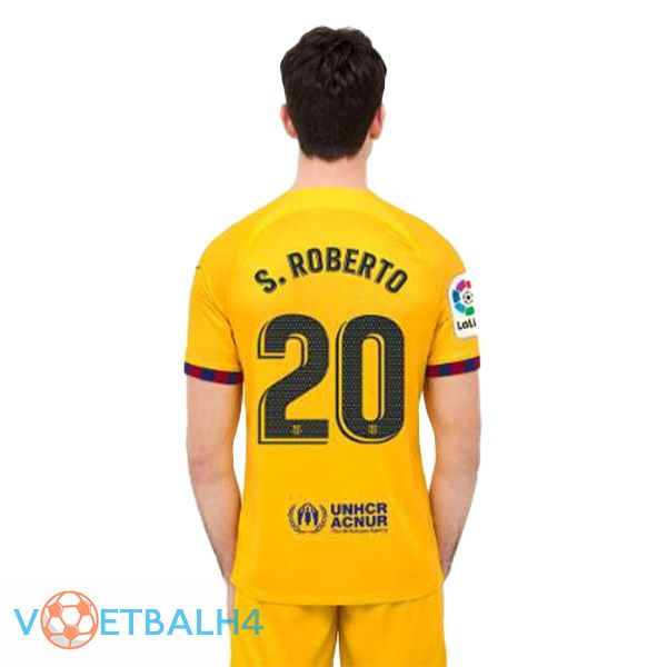 FC Barcelona (S. ROBERTO 20) voetbal jersey vierde geel 2022/2023