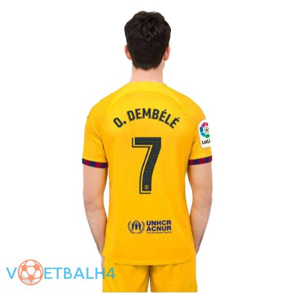 FC Barcelona (O. DEMBÉLÉ 7) voetbal jersey vierde geel 2022/2023