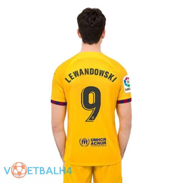 FC Barcelona (LEWANDOWSKI 9) voetbal jersey vierde geel 2022/2023