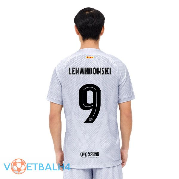 FC Barcelona (LEWANDOWSKI 9) voetbal jerseys derde grijs 2022-2023