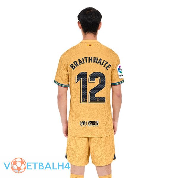 FC Barcelona (Martin Braithwaite 12) voetbal jersey uit geel 2022/2023