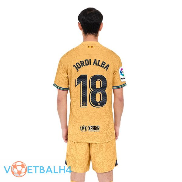 FC Barcelona (Jordi Alba 18) voetbal jersey uit geel 2022/2023