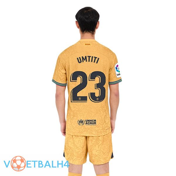 FC Barcelona (Umtiti 23) voetbal jersey uit geel 2022/2023