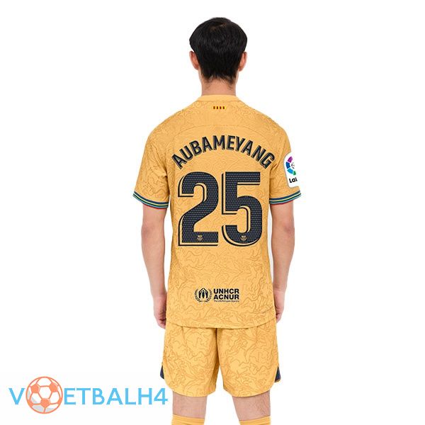 FC Barcelona (Aubameyang 25) voetbal jersey uit geel 2022/2023