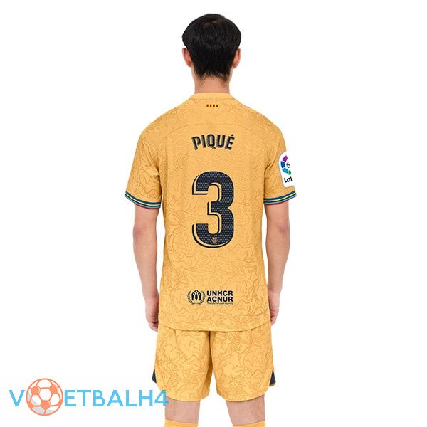 FC Barcelona (Gerard Piqué 3) voetbal jersey uit geel 2022/2023