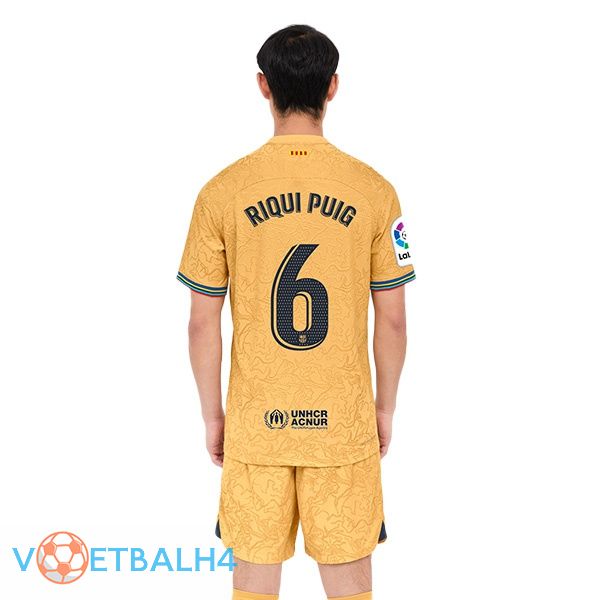 FC Barcelona (Riqui Puig 6) voetbal jersey uit geel 2022/2023