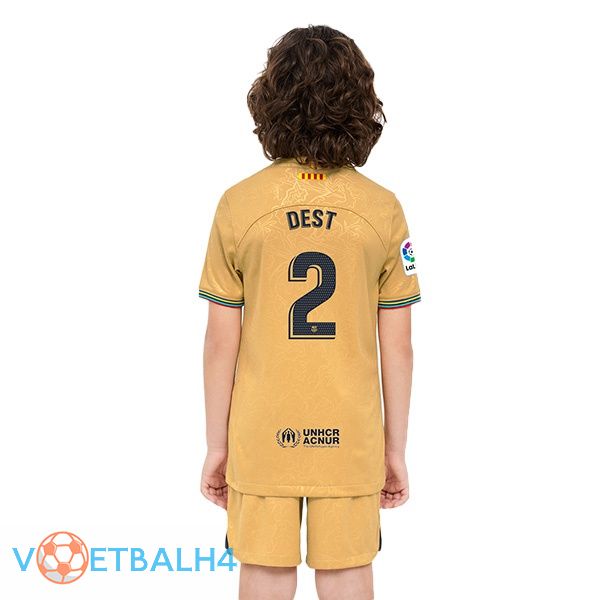 FC Barcelona (Dest 2) kinderen voetbal jersey uit geel 2022/2023