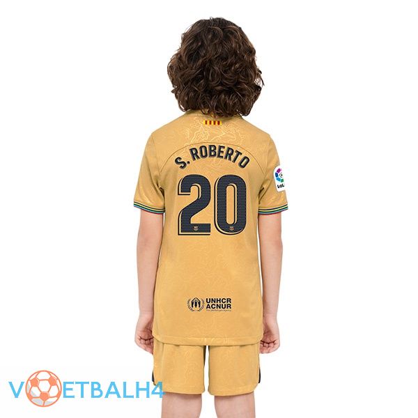 FC Barcelona (Sergi Roberto 20) kinderen voetbal jersey uit geel 2022/2023