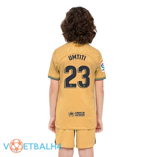 FC Barcelona (Umtiti 23) kinderen voetbal jersey uit geel 2022/2023