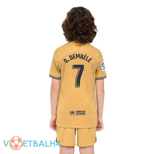 FC Barcelona (Ousmane Dembélé 7) kinderen voetbal jersey uit geel 2022/2023