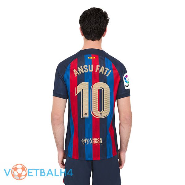 FC Barcelona (Ansu Fati 10) voetbal jerseys thuis rood blauw 2022-2023