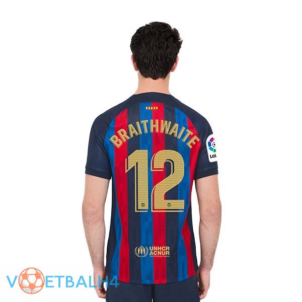 FC Barcelona (Martin Braithwaite 12) voetbal jerseys thuis rood blauw 2022-2023