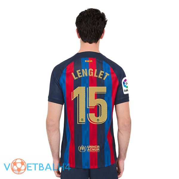 FC Barcelona (Clément Lenglet 15) voetbal jerseys thuis rood blauw 2022-2023