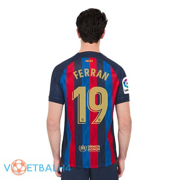 FC Barcelona (Ferran 19) voetbal jerseys thuis rood blauw 2022-2023