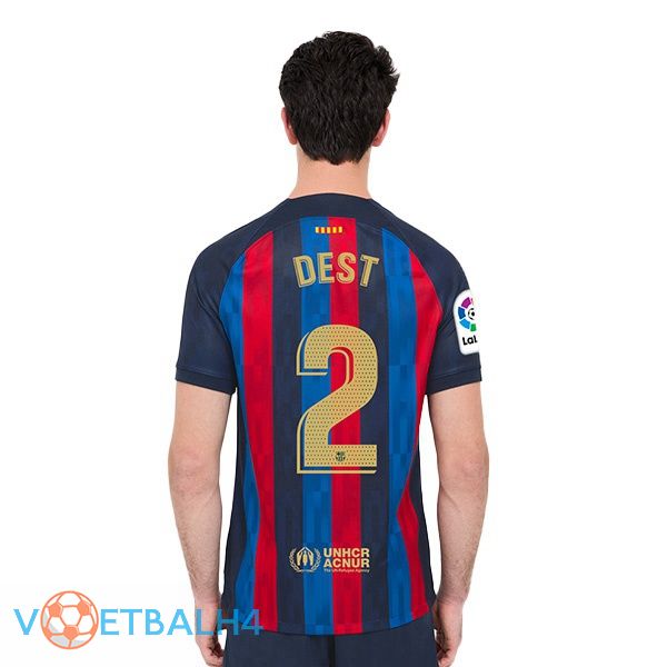 FC Barcelona (Dest 2) voetbal jerseys thuis rood blauw 2022-2023