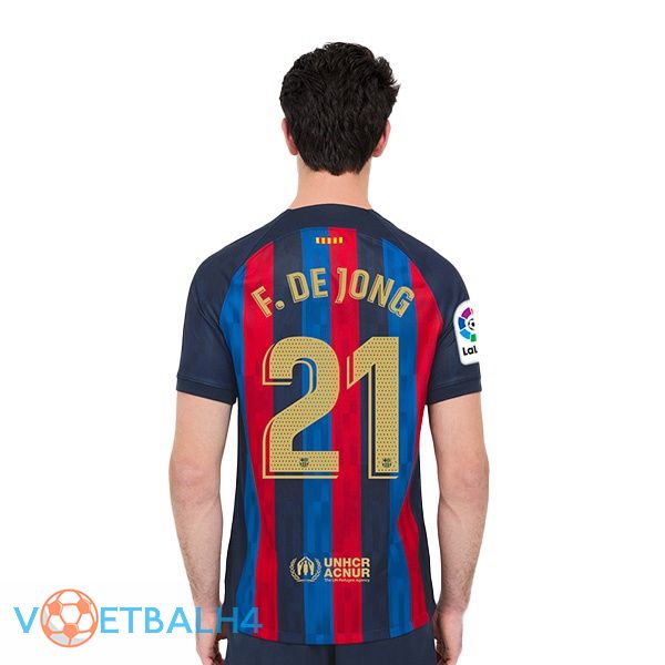 FC Barcelona (Frenkie de Jong 21) voetbal jerseys thuis rood blauw 2022-2023