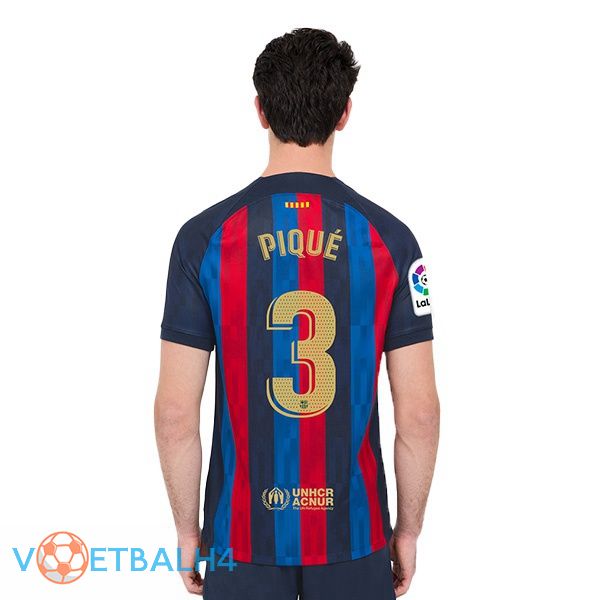 FC Barcelona (Gerard Piqué 3) voetbal jerseys thuis rood blauw 2022-2023