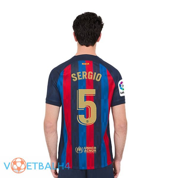 FC Barcelona (Sergio 5) voetbal jerseys thuis rood blauw 2022-2023