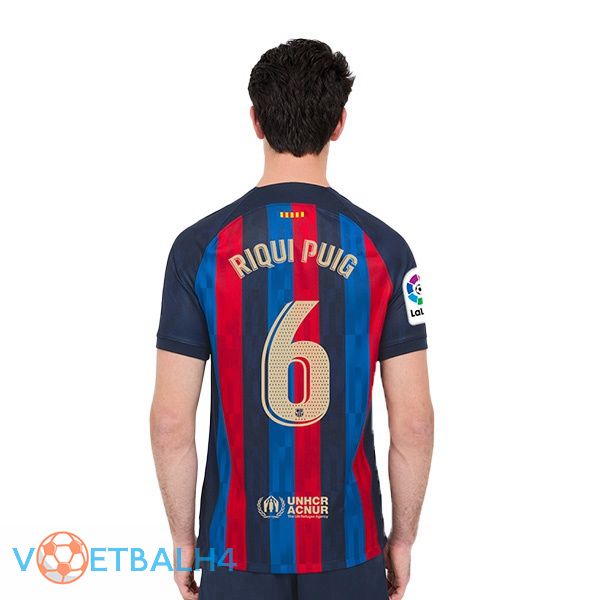 FC Barcelona (Riqui Puig 6) voetbal jerseys thuis rood blauw 2022-2023