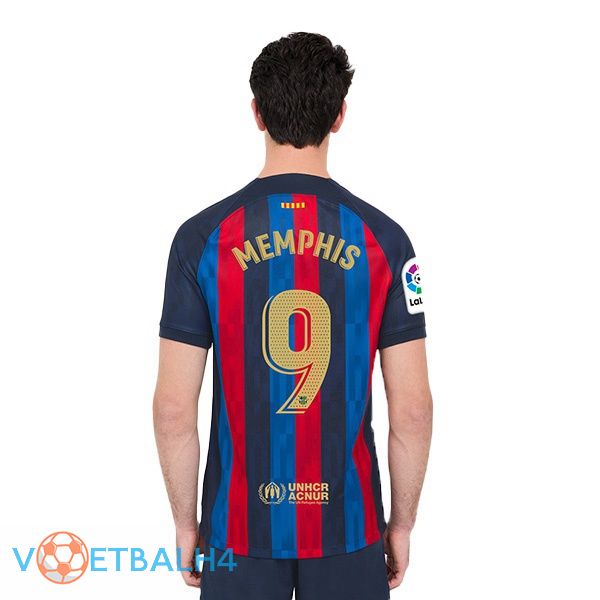 FC Barcelona (Memphis 9) voetbal jerseys thuis rood blauw 2022-2023