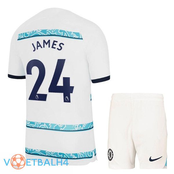 FC Chelsea (JAMES 24) kinderen voetbal jerseys uit wit 2022-2023