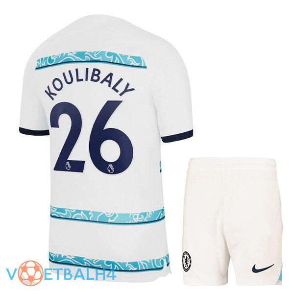 FC Chelsea (KOULIBALY 26) kinderen voetbal jerseys uit wit 2022-2023