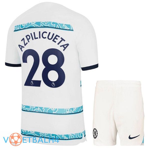 FC Chelsea (AZPILICUETA 28) kinderen voetbal jerseys uit wit 2022-2023