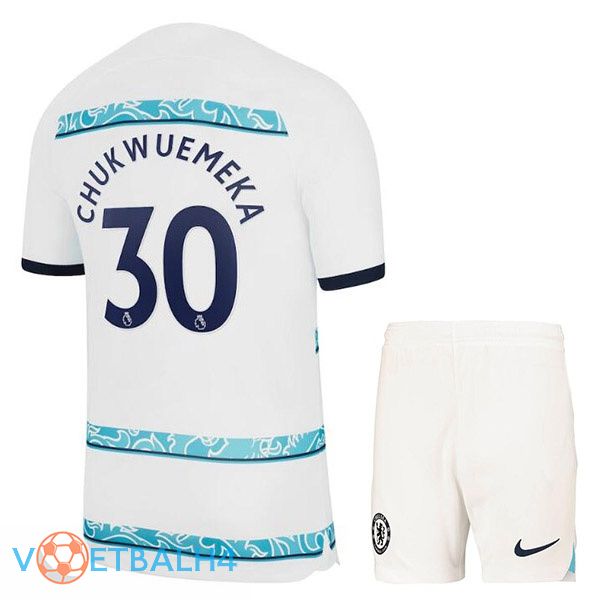 FC Chelsea (CHUKWUEMEKA 30) kinderen voetbal jerseys uit wit 2022-2023